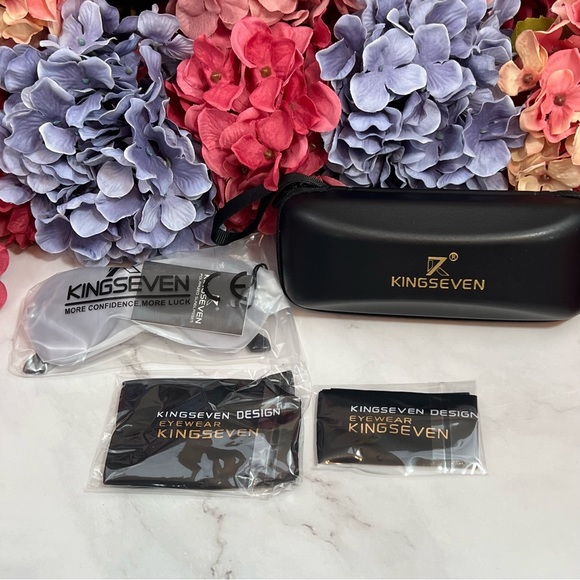 KINGSEVEN Retro Purple Gradient Rimless Teardrop Sunglasses - Picture 14 of 16